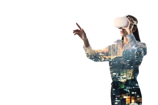 Person in VR headset - digital innovation at Toqse Technologies