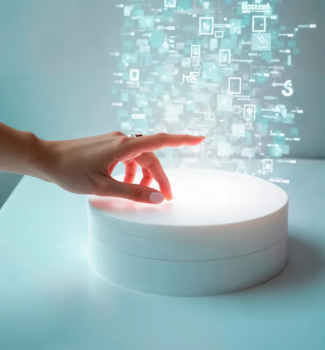 Hand interacting with digital platform - Shaping Tomorrow's Digital Foundations